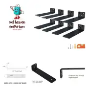 8-Pack 6 Inch Minimalistic Floating Shelf Brackets, Heavy Duty Hidden Shelves...