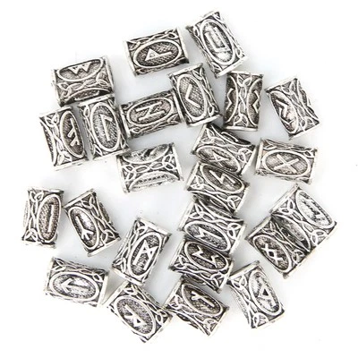 24Pcs Viking Hair Bead Alloy Vintage Dreadlock Beads Men Beard Tubes Hair De AP9