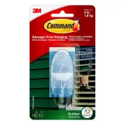 Command Outdoor Large Window Hook, Clear, 1-Hook, Large, Clear -
