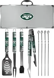 Siskiyou Unisex Denver Broncos 8 pc Tailgater BBQ Set F8BQ020-P, Unisex, New York Jets 8 pc Tailgater BBQ Set, F8BQ100, Gray, Set of 8