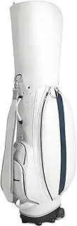 PP-Kic Standard Golf Bag with Trolley, Leather Golf Cart Bag, Wheeled Golf Club Protective Cover, Travel Golf Storage Bag, Suitable for Training Ground, Standard Course, Aviation