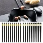 10Pair Non-slip Chinese Chopsticks Black Alloy Chopsticks Kitchen Tableware