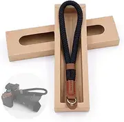 Comfortable Cotton Camera Hand Wrist Strap Compatible for Sony A7 A9 A6000 A6300 A6500 Fujifilm X-T30 X-T20 X-T3 X-T2 X70 ILCE M10 Mirrorless Cameras Safety Tether (Black)