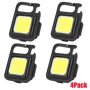 4x 800Lumens Mini COB Flashlights Bright Rechargeable Keychain Small Flashlight