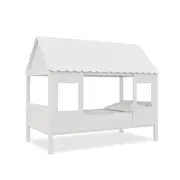 Lucius Solid Pine Timber Cubby House Bed White