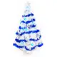 摩達客 台灣製8尺/8呎(240cm)特級白色松針葉聖誕樹 (+藍銀色系配件組)(不含燈)本島免運費