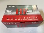 Sony 10 Pack HF High Fidelity 60 Minute C-60HFC Cassette Normal Bias Blank Tapes