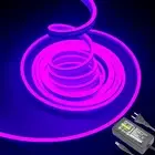 Purple Neon LED Strip Lights，5M 12V DC 600 SMD2835 LEDs Waterproof Rope Light...