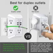Outlet Plug Wall Multi Extender 5/Adapter with Protector 4 USB Charging Ports.