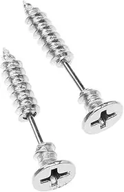 [Healvian] 1Pair Screw Thread Stainless Steel Ear Studs for Men and Women Punk Style Cartilage Earrings Unique Hip Hop Jewelry for Daily Wear and Parties