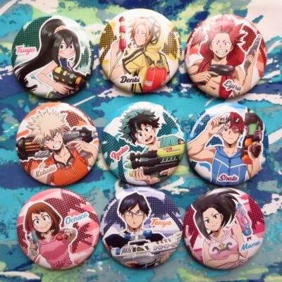 My Boku no Hero Academia Can Badge Pin Midoriya Bakugo Todoroki Kirishima Denki
