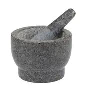 Davis & Waddell Traditional Granite Mortar & Pestle Herb Pounder 20x14.5cm Grey