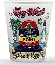 Key West Florida Scene Frosted Shot Glass