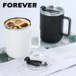 【日本FOREVER】304不鏽鋼雙層保溫馬克杯/茶杯420ML(附蓋)