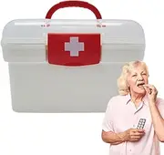 Med Box - At Home Medicine Organizer | Large Capacity, Lockable Medicine Box, Locking Lid Travel Medication Organizer, Empty Case, F Storage Containers