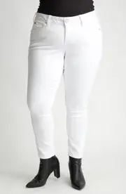 SLINK Jeans High Waist Skinny Jeans in White at Nordstrom, Size 20W