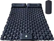 Double Inflatable Mattress, Double Sleeping Pad, Airbed Camping Mat, Built-in Pillow Support, Lightweight Foldable Design, 190x120x5cm, for Tent Hiking Outdoor Travel