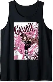 [Marvel] Gambit Action Pose Logo Portrait Poster Tank Top
