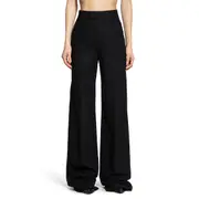 [ANN DEMEULEMEESTER] Brushed Wool Maaike Flared Leg Trousers Black