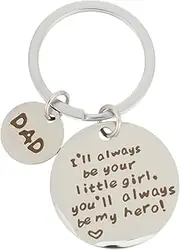 [Healvian] Dad Key Holder Stainless Steel Keychain Creative Father Day present Durable Design for Car Keys Bags Backpacks Unique Meaningful Decorative Keepsake