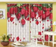 Bright Coloured Rose Sea 3D Curtain Blockout Photo Printing Curtain Drape Fabric