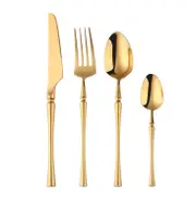 1Set New Gold Cutryry Set Luxury Dinnerware 5 Pieces Mirror Polishing Tableware 304 Stainless Steel Dinner Knife & Fork