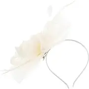[Minkissy] Elegant Fascinator Hat for Women Tea Party Headwear Comfortable Elastic Headband for Weddings Birthdays Stage Performances