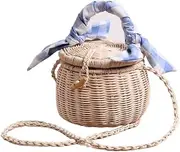 [ZVGEMAYP] Straw Bag Summer Straw Beach Bag Rattan Bag Handbag Lattice Beach Bag Bag Cylinder Small Beach Bag Straw Bags Women
