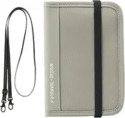 [wigmoa] RFID Blocking Neck Wallet Travel Pouch Passport Holder Slim Passport Pouch Passport Bag for Men/Women, Hidden Pouch for Cash, Credit Cards Waterproof Travel Wallet. E-D (Grey)