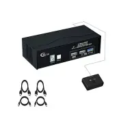 CKLau 8K60Hz 4K144Hz Dual Monitor KVM Switch, 2 Port USB 3.0 HDMI KVM Switch ...