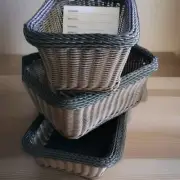 Color Basket Set Of 3 Hand-woven Fade Proof Water Resistant Baskets.