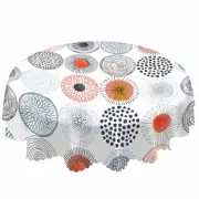 Table Cloth Round Rings Spots Lines Texture 60 Inch Colorful Circles