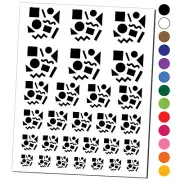 80s 90s Shapes Circle Square Squiggle Geometric Pattern Temporary Tattoo Set