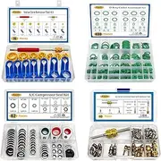 4 Set Car A/C Valve Core R134a Kit, 62 PCS 9 Sizes Gasket Air Conditioning System Seal Kit, 496 PCS SAE Metric O Ring Kit, Fuel Line Disconnect Removal Tool Set
