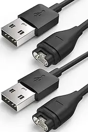 2 Pack navor Replacement Charging Cable Compatible with Vivoactive, Forerunner, D2 Charlie/Delta, Fenix, Quatix, Impact, Tactix Charlie, BarkLimiter Garmin USB Data Sync Smart Watch