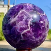 2.97LB Natural beautiful Dream Amethyst Quartz Crystal Sphere Ball Healing