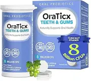 OraTicx Teeth & Gums Dental Probiotic, 8 Billion CFU Unique Oral Care Probiotic, Naturally Supports Oral Health and Immunity for Adult, Grape Flavor 30 Lozenges 1-PK