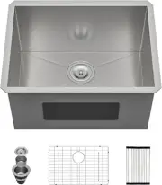 21 Laundry Sink Stainless Steel 21" X 18" X 12" Kitchen Sink Undermount Utility