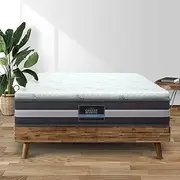 Giselle Bedding 7 Zone Double Memory Foam Mattress Topper, Foldable Bed Mattresses Toppers Protector Bamboo Cool Cover Sleeping Mat Home Bedroom, 8cm Thick Removable Washable White Blue