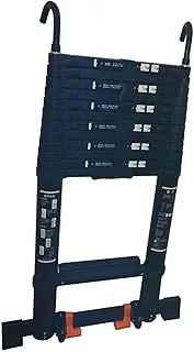 Telescopic Ladders Multi-Purpose Extendable Ladder telescopic ladder 5.5m/5.1m/4.7m/3.9m/3.5m/2.7m/2.3m Telescoping Ladder with Hooks, Aluminum Black Tall Home Loft Telescopic Ladders with S vision