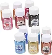 HAPINARY Epoxy Resin Coloring Powder 12 Bottles Pigment Cosmetics Drawing Materials