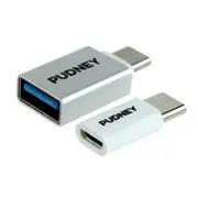 PUDNEY P1124 USB-C ADAPTOR KIT contains 2 adaptors (USB C Plug to USB Micro Socket and a USB C Plug to USB A Socket) [P1124]