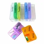 2x Portable Medicine Storage Case Lattice Weekly Container Pill Tablet