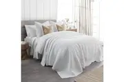 Home Beautiful Naya Coverlet Queen/King White