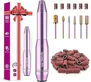 MelodyBetty Electric Nail Drill, Professional Acrylic Nail Drills Machine for Gel, Acrylic Nails, Portable USB Electric Nail File Efile Set with Iridescent Nail Drill Bits, Manicure Pedicure Nail Tools