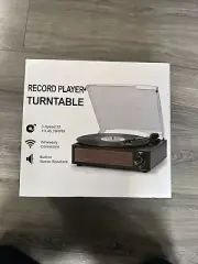 record player with built in speakers Wirelessly Connection New, Color White