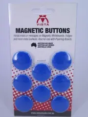 8 x Blue 30mm Magnetic Button Whiteboard VWMAG30BL Vista