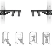 SYL Fitness Dip Bars for 5 cm x 5 cm Square Tube Power Racks, Narrow and Wide Dips Double Handles (Patent Pending)