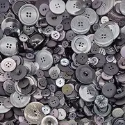 ​100g Button Mix - Assorted Buttons per Pack, 9mm - 30mm, Ideal for Sewing, Crafting, DIY Projects, and Clothing Repairs, 2 Holes and 4 Holes - Grey Mix