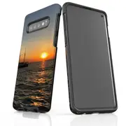 For Samsung Galaxy S10 Case Armour Cover, Sailing Sunset